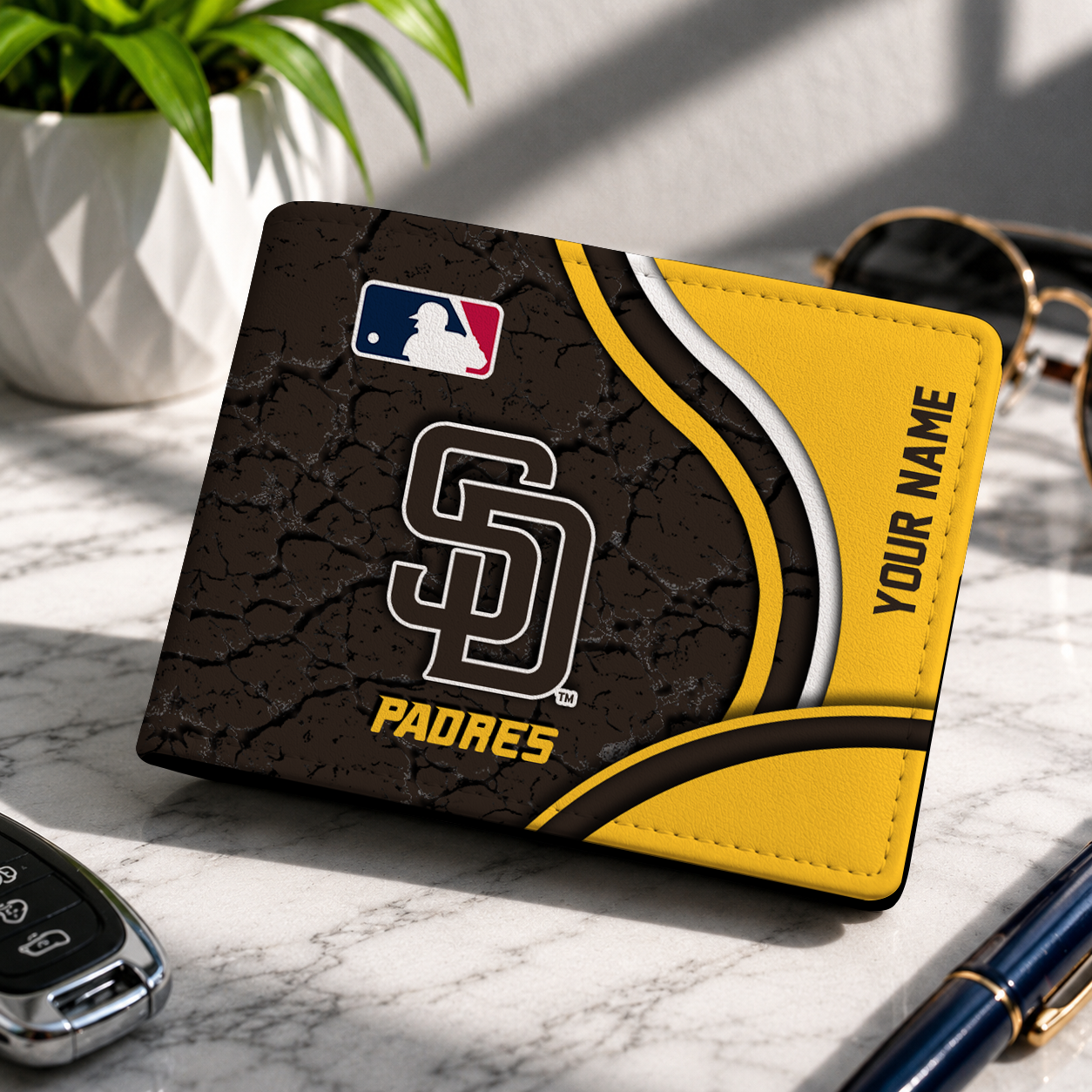LIMITED EDITION - NEW CUSTOMIZED MLB18 SDP SAN DIEGO PADRES LEATHER WALLET