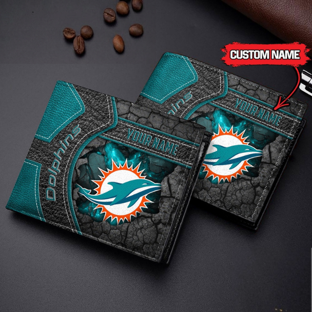VIRAL SALE - NEW CUSTOMIZED NFL19 MDP MIAMI DOLPHINS LEATHER WALLET