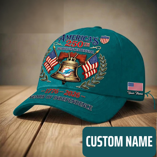 ELITE EDITION - NEW CUSTOMIZED NFL19 MDP MIAMI DOLPHINS INDEPENDENCE DAY CAP