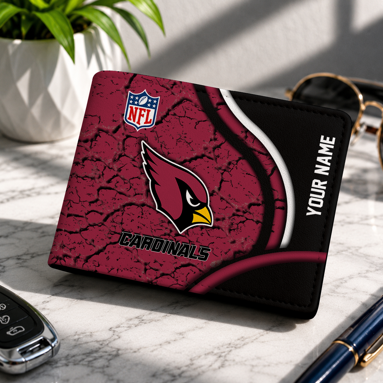MEGA SALE - NEW CUSTOMIZED NFL20 ARC ARIZONA CARDINALS LEATHER WALLET