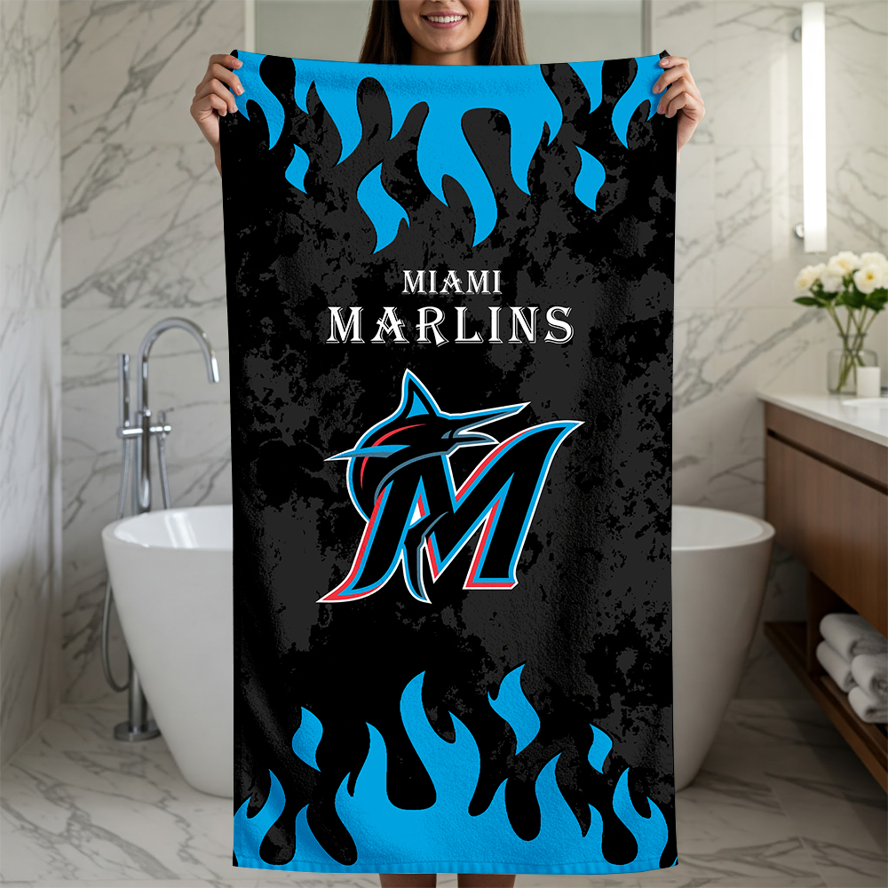 LIMITED EDITION - NEW CUSTOMIZED MLB20 MMS MIAMI MARLINS BEACH TOWEL FOR FAN