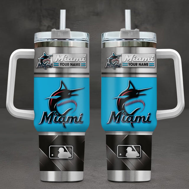 LIMITED EDITION - NEW CUSTOMIZED MLB20 MMS MIAMI MARLINS TUMBLER CUP