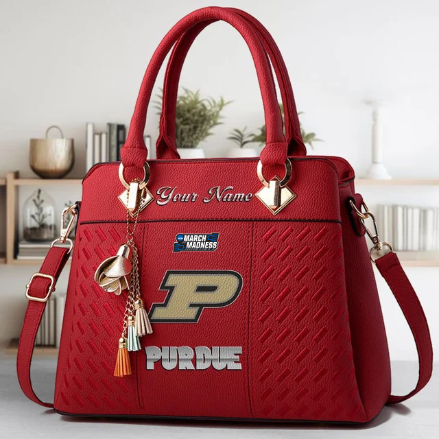 LIMITED EDITION - NEW CUSTOMIZED NCAA MAM20 PUB PURDUE BOILERMAKERS ZIP HANDBAG MULTICOLOR