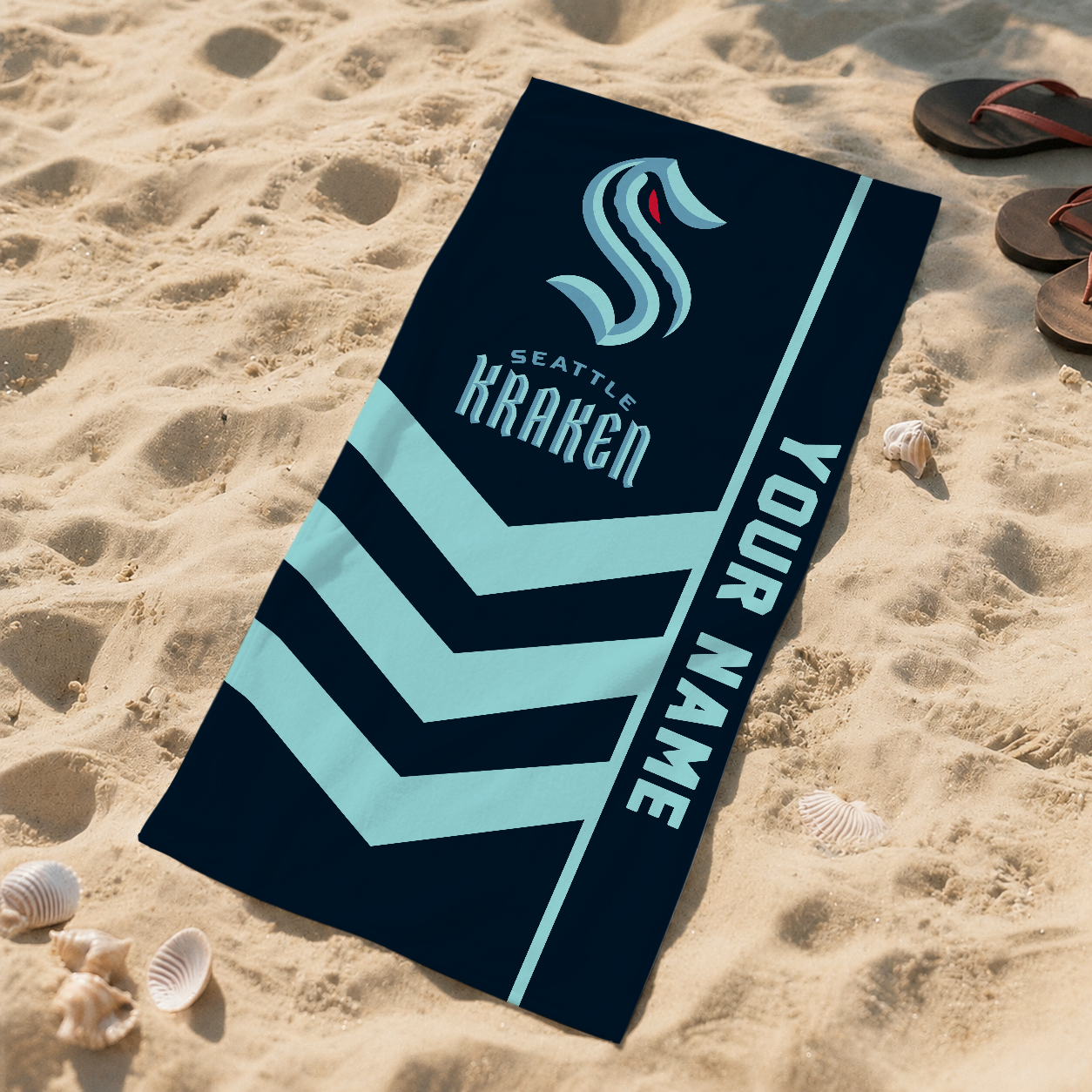 SPECIAL EDITION - NEW CUSTOMIZED NHL20 STK SEATTLE KRAKEN BEACH TOWEL
