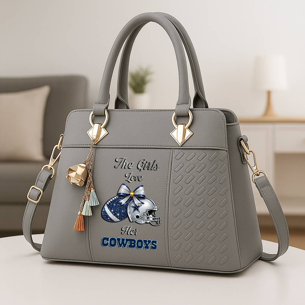 LIMITED EDITION - NEW CUSTOMIZED NFL21 DCB DALLAS COWBOYS WOMEN'S ZIP HANDBAG MULTICOLOR