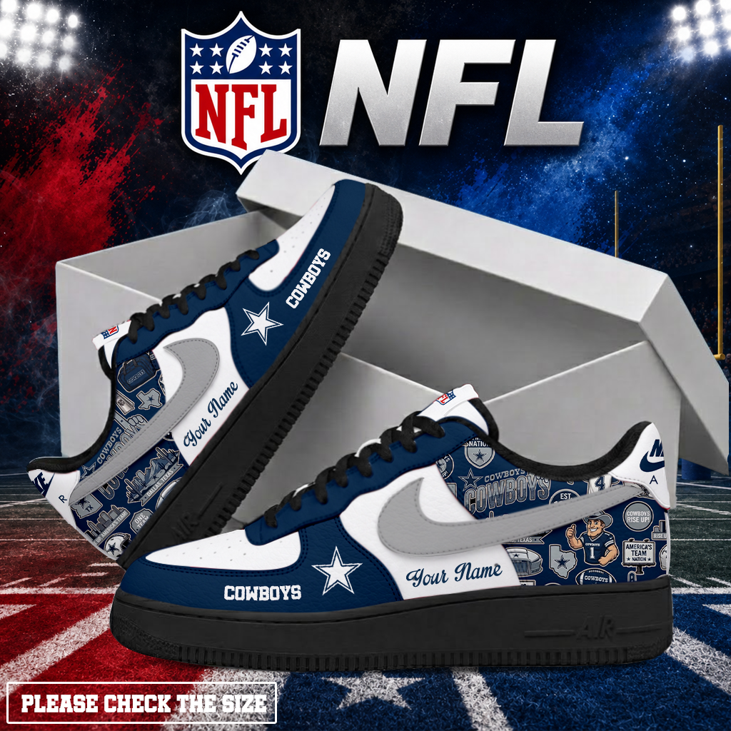 LIMITED EDITION - NEW CUSTOMIZED NFL21 DCB DALLAS COWBOYS AF1 SHOES