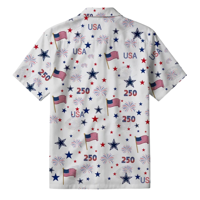 LIMITED EDITION - NEW CUSTOMIZED NFL21 DCB DALLAS COWBOYS PATRIOTIC 250 USA HAWAIIAN SHIRT