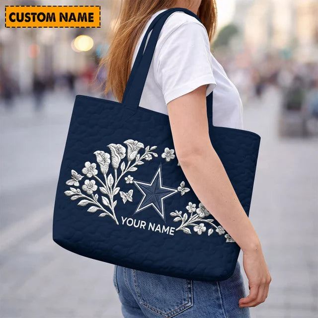 ELITE EDITION - NEW CUSTOMIZED NFL21 DCB DALLAS COWBOYS QUILTED TOTE BAG