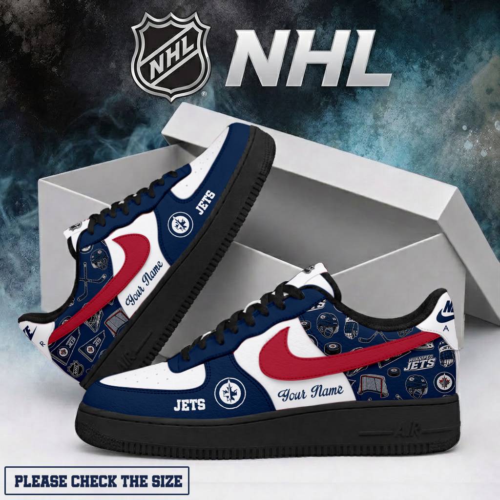 LIMITED EDITION - NEW CUSTOMIZED NHL21 WPJ WINNIPEG JETS AF1 SHOES