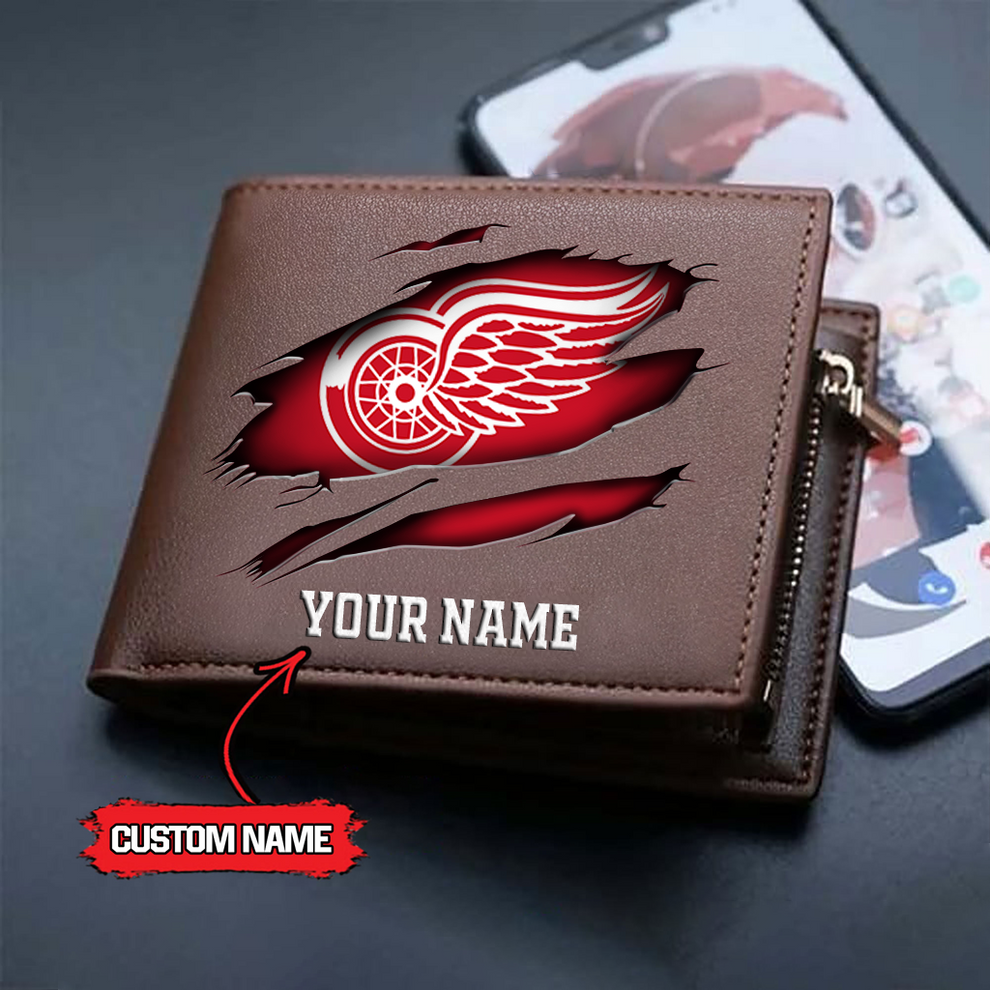 LIMITED EDITION - NEW CUSTOMIZED NHL22 DRW DETROIT RED WINGS LEATHER WALLET