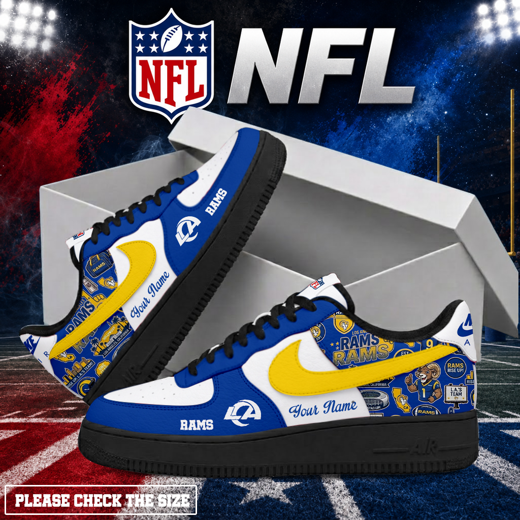 LIMITED EDITION - NEW CUSTOMIZED NFL22 LAR LOS ANGELES RAMS AF1 SHOES