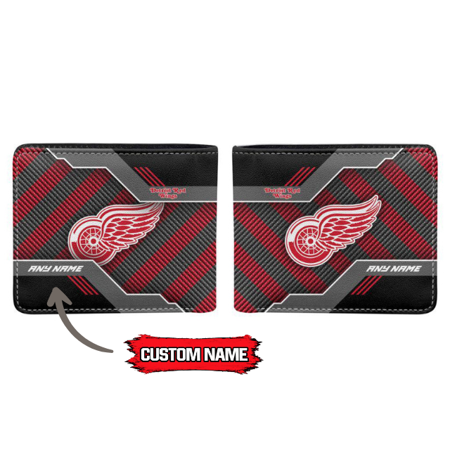 VIRAL EDITION - NEW CUSTOMIZED NHL22 DRW DETROIT RED WINGS LEATHER WALLET