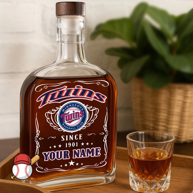 LIMITED EDITION - NEW CUSTOMIZED MLB22 MTS MINNESOTA TWINS LUXURY WHISKEY BOTTLE 450ML