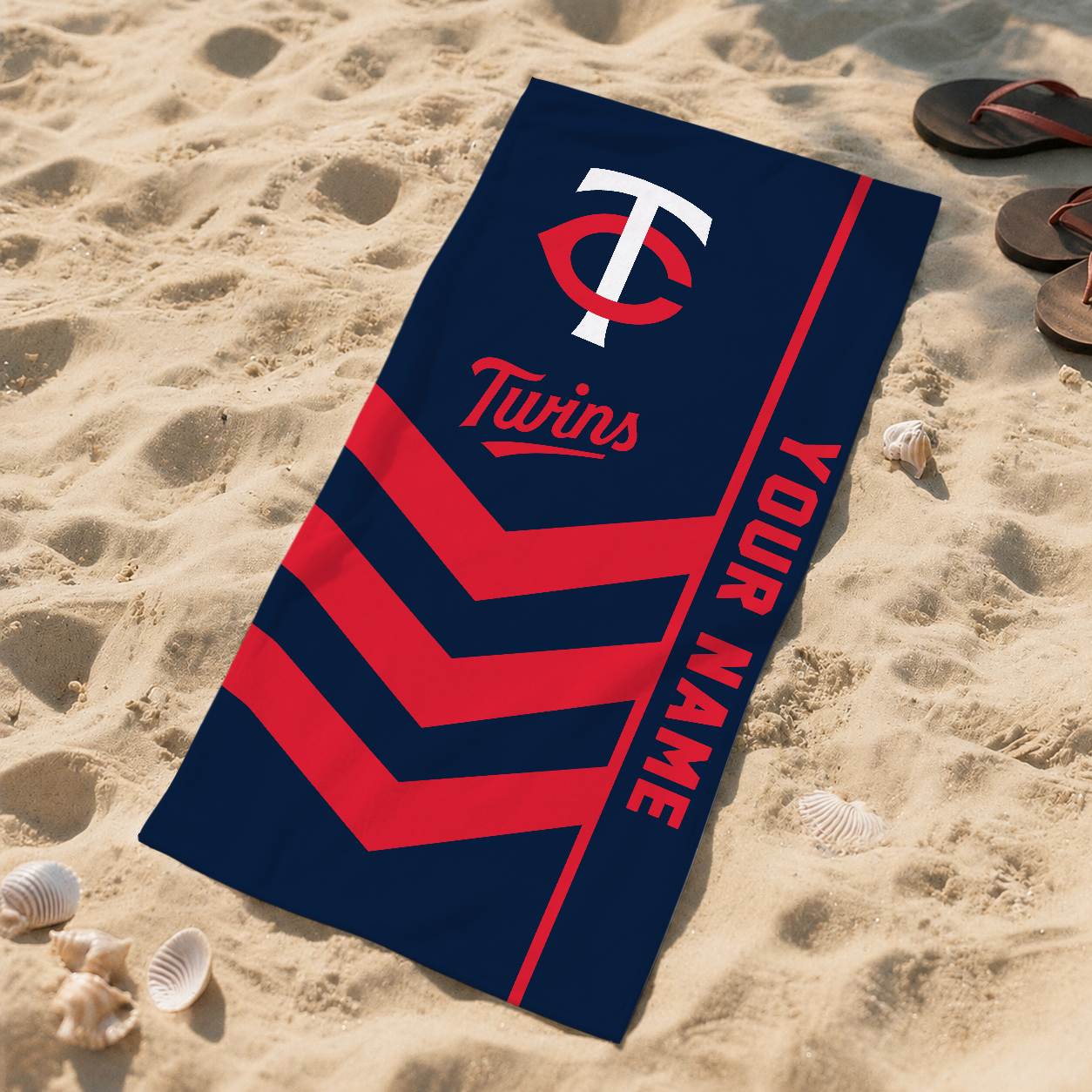 LIMITED EDITION - NEW CUSTOMIZED MLB22 MTS MINNESOTA TWINS BEACH TOWEL FOR FAN