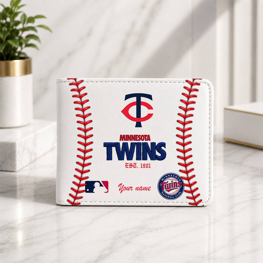 LIMITED EDITION - NEW CUSTOMIZED MLB22 MTS MINNESOTA TWINS LEATHER WALLET