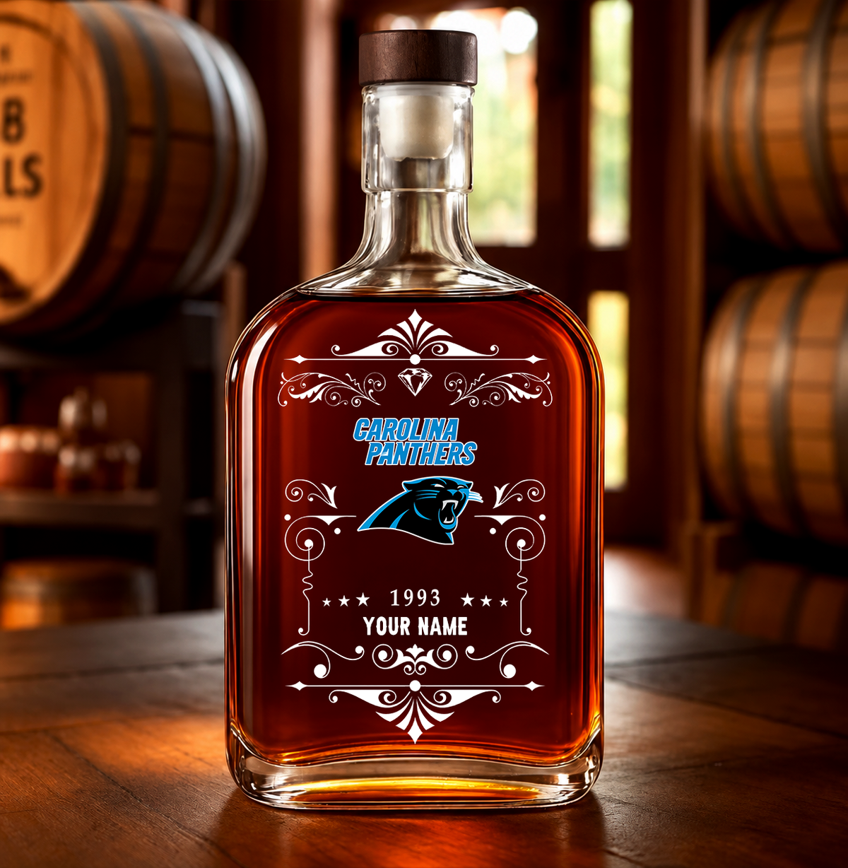 EXCLUSIVE EDITION - NEW CUSTOMIZED NFL23 CLP CAROLINA PANTHERS LUXURY WHISKEY BOTTLE 450ML