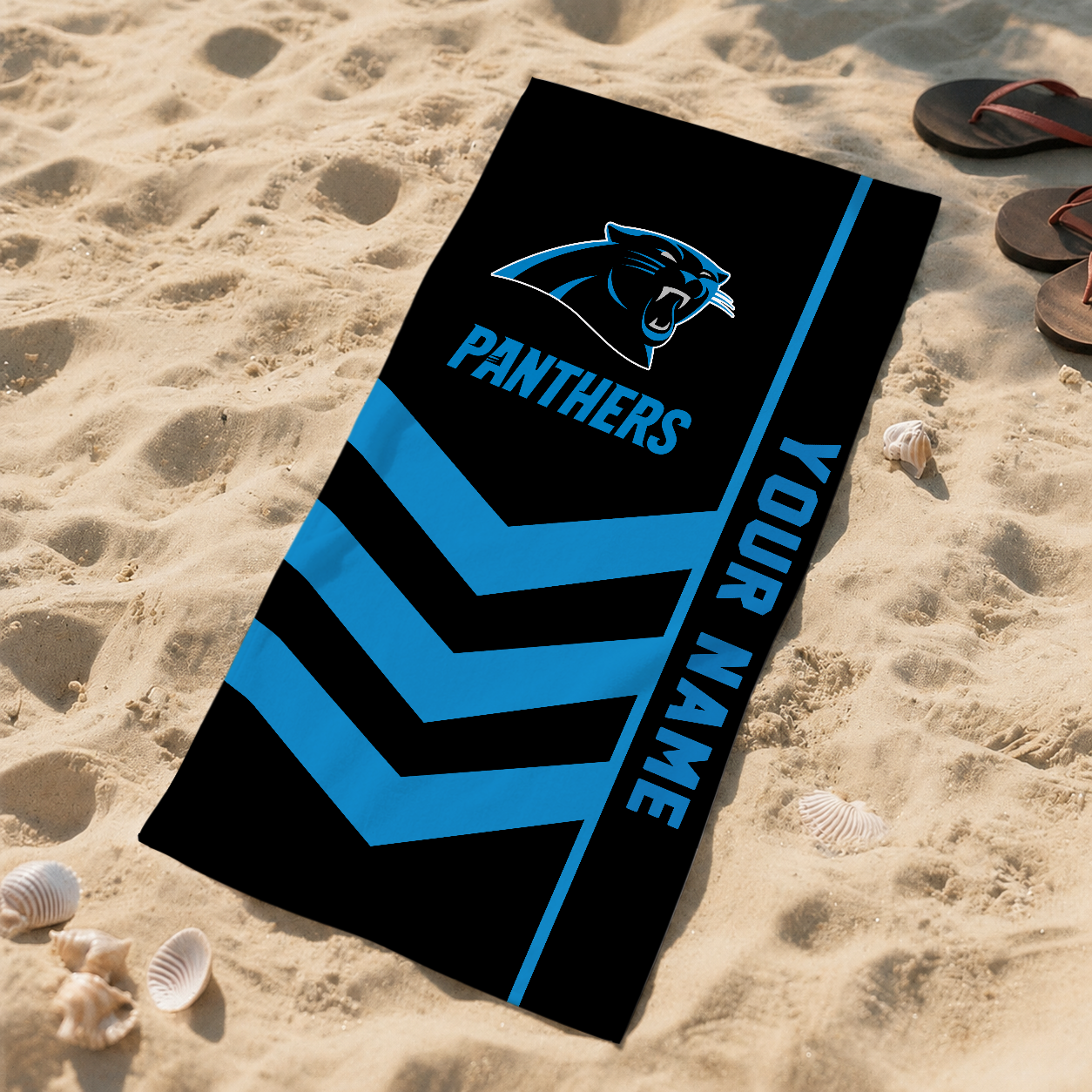 SPECIAL EDITION - NEW CUSTOMIZED NFL23 CLP CAROLINA PANTHERS BEACH TOWEL