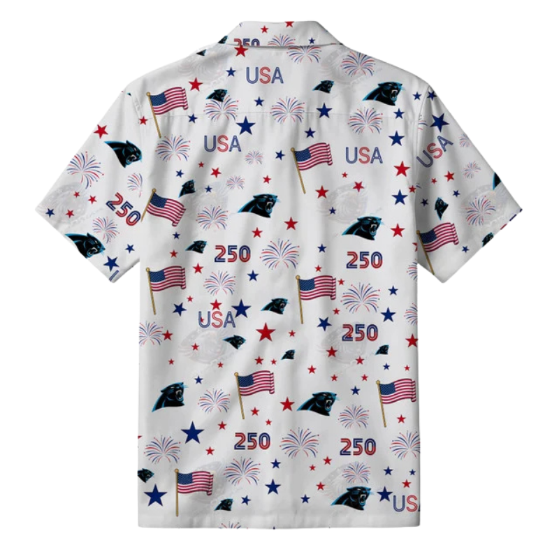 LIMITED EDITION - NEW CUSTOMIZED NFL23 CLP CAROLINA PANTHERS PATRIOTIC 250 USA HAWAIIAN SHIRT