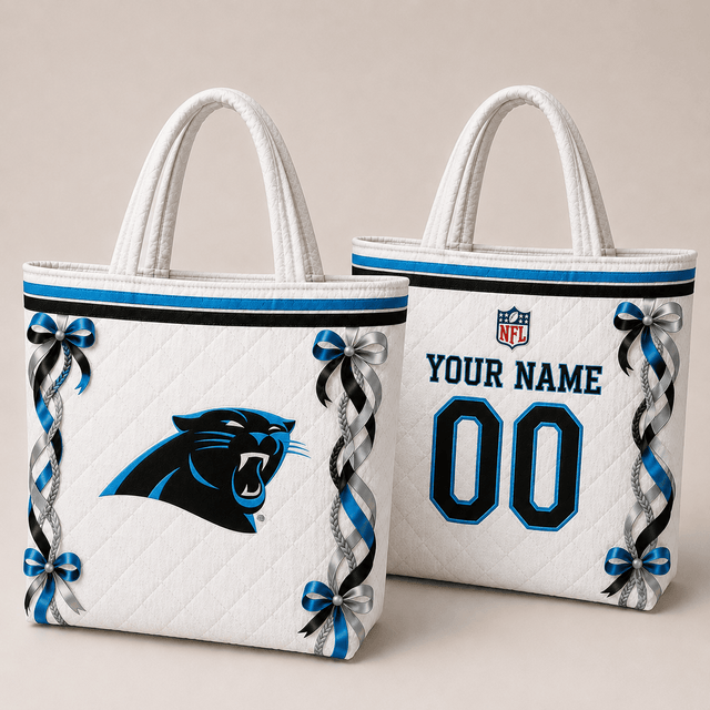 SPECIAL EDITION - NEW CUSTOMIZED NFL23 CLP CAROLINA PANTHERS QUILTED TOTE BAG