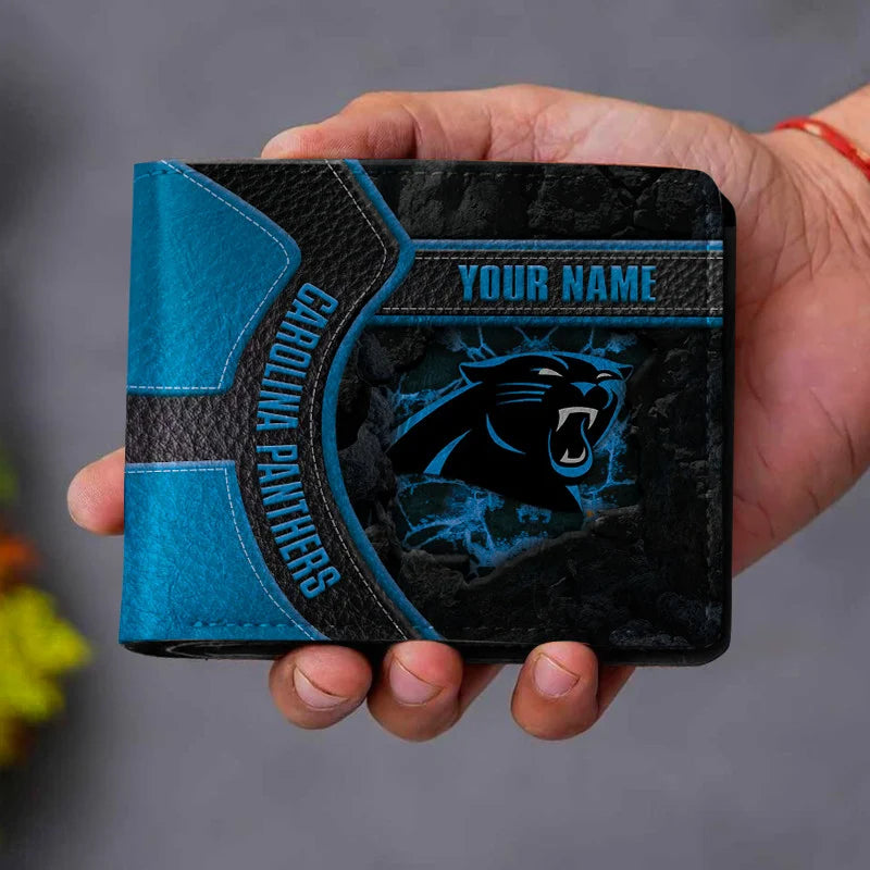 VIRAL EDITION - NEW CUSTOMIZED NFL23 CLP CAROLINA PANTHERS LEATHER WALLET