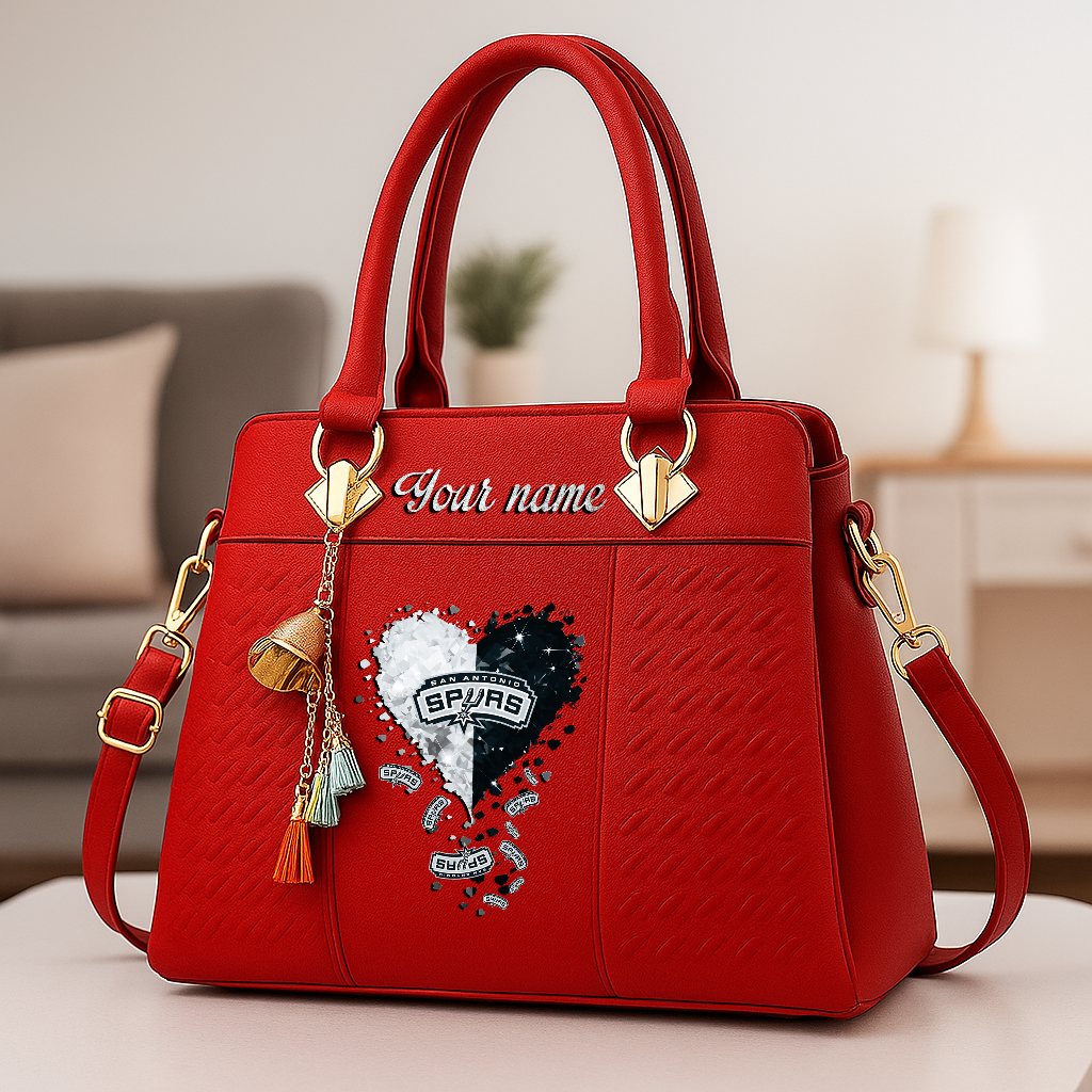 LIMITED EDITION - NEW CUSTOMIZED NBA23 SAS SAN ANTONIO SPURS ZIP HANDBAG MULTICOLOR
