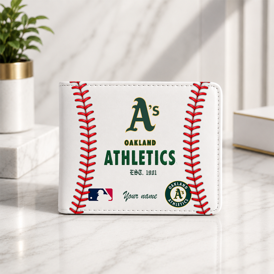 LIMITED EDITION - NEW CUSTOMIZED MLB23 OAS OAKLAND ATHLETICS LEATHER WALLET