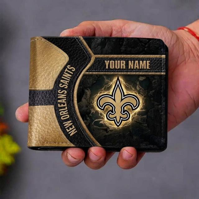 VIRAL EDITION - NEW CUSTOMIZED NFL24 NOS NEW ORLEANS SAINTS LEATHER WALLET
