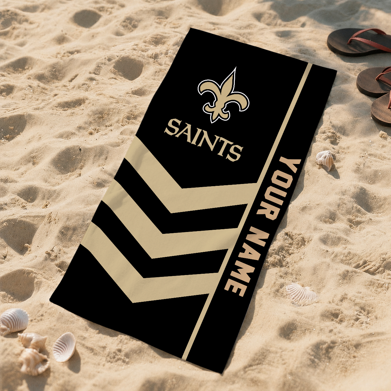 SPECIAL EDITION - NEW CUSTOMIZED NFL24 NOS NEW ORLEANS SAINTS BEACH TOWEL