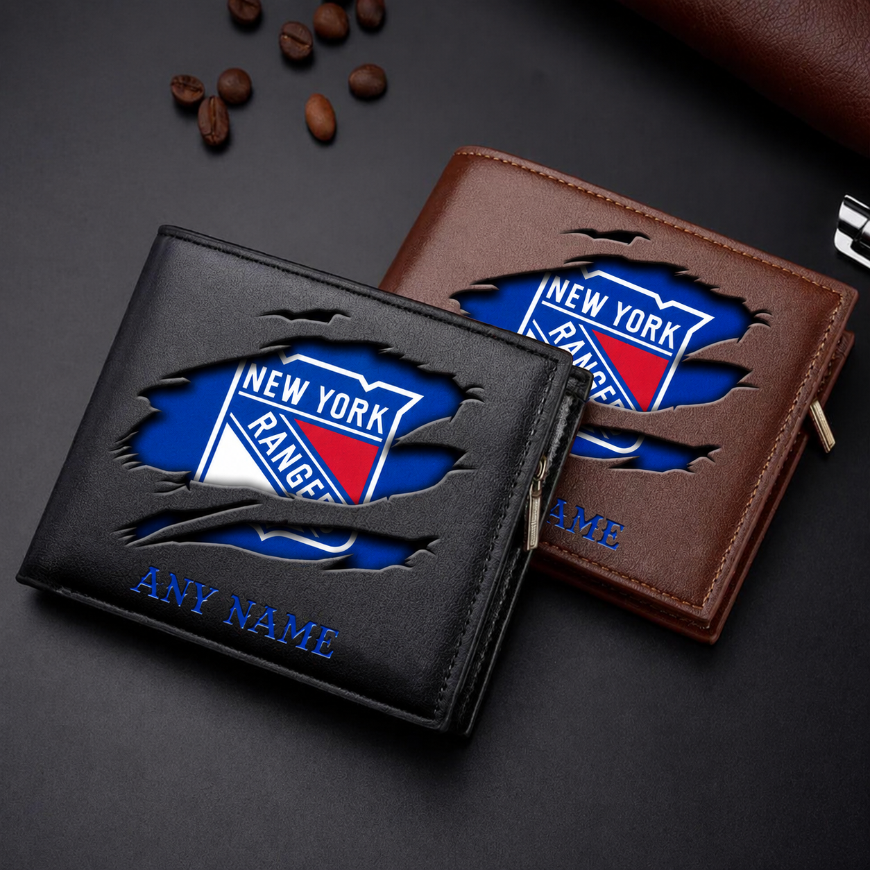 LIMITED EDITION - NEW CUSTOMIZED NHL24 NYR NEW YORK RANGERS LEATHER WALLET