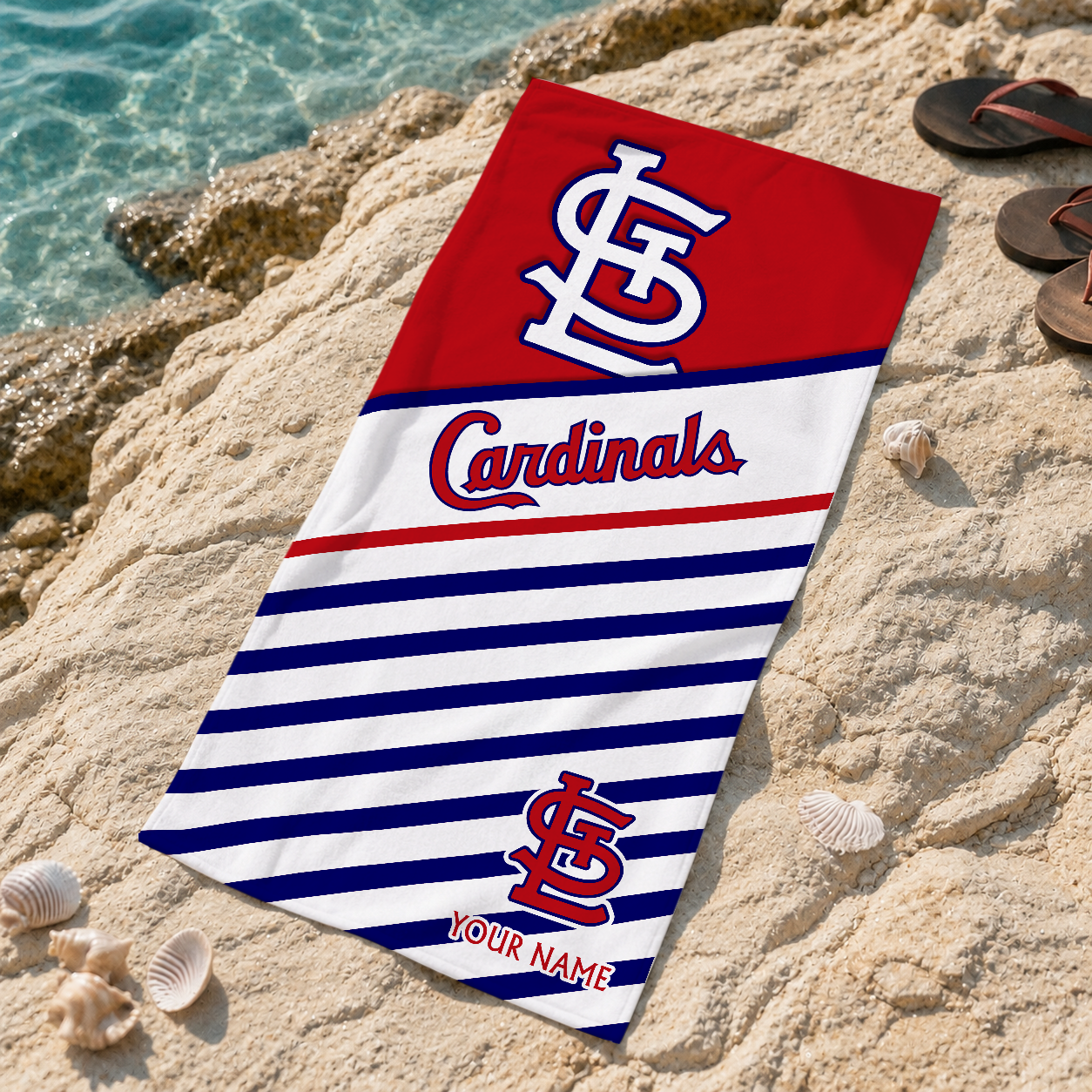 HOT DEAL - NEW CUSTOMIZED MLB24 SLC ST. LOUIS CARDINALS BEACH TOWEL FOR FAN