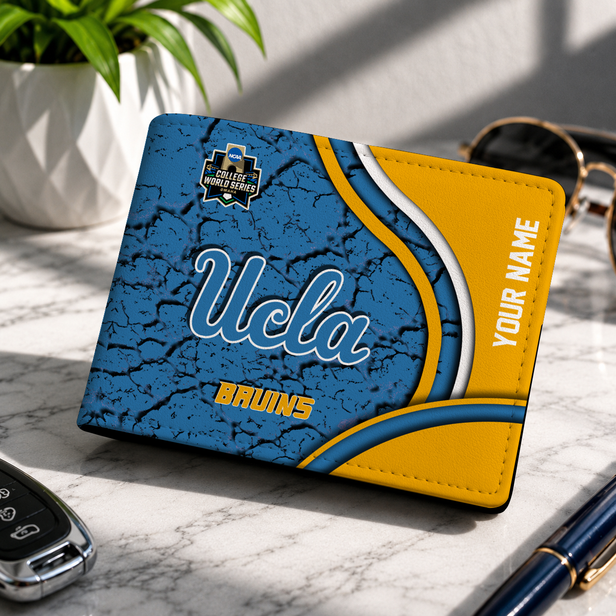 VIRAL EDITION - NEW CUSTOMIZED NCAA CWS24 UCB UCLA BRUINS LEATHER WALLET