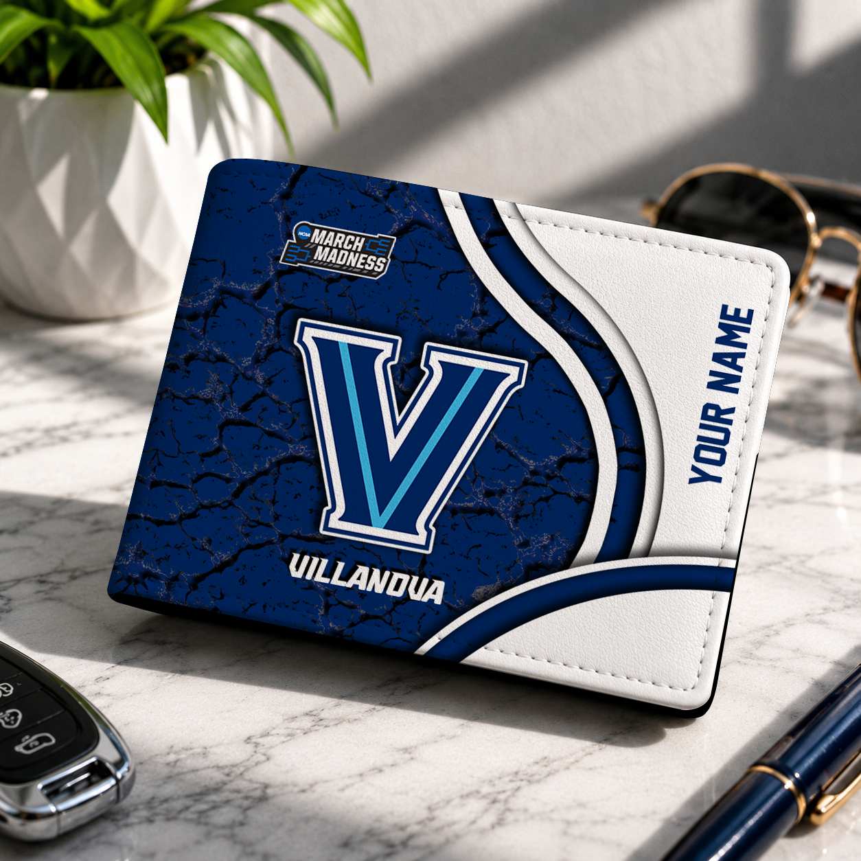 FINAL CLEARANCE - NEW CUSTOMIZED NCAA MAM24 VIW VILLANOVA WILDCATS LEATHER WALLET