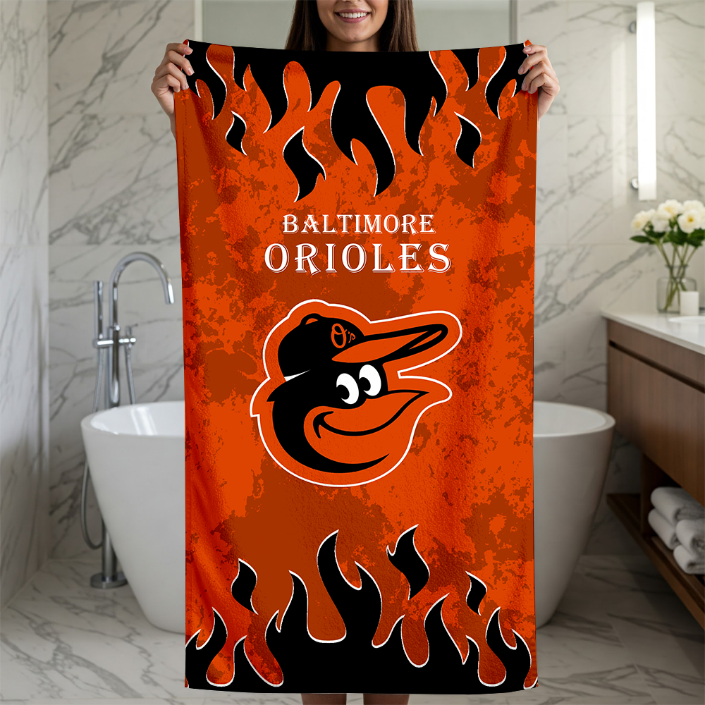 LIMITED EDITION - NEW CUSTOMIZED MLB25 BOS BALTIMORE ORIOLES BEACH TOWEL FOR FAN