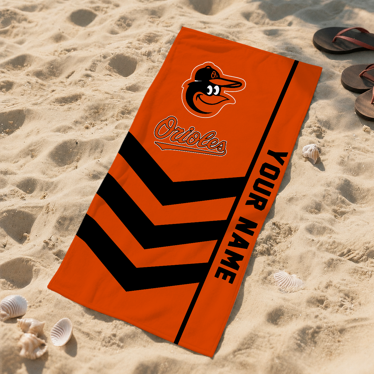 LIMITED EDITION - NEW CUSTOMIZED MLB25 BOS BALTIMORE ORIOLES BEACH TOWEL FOR FAN