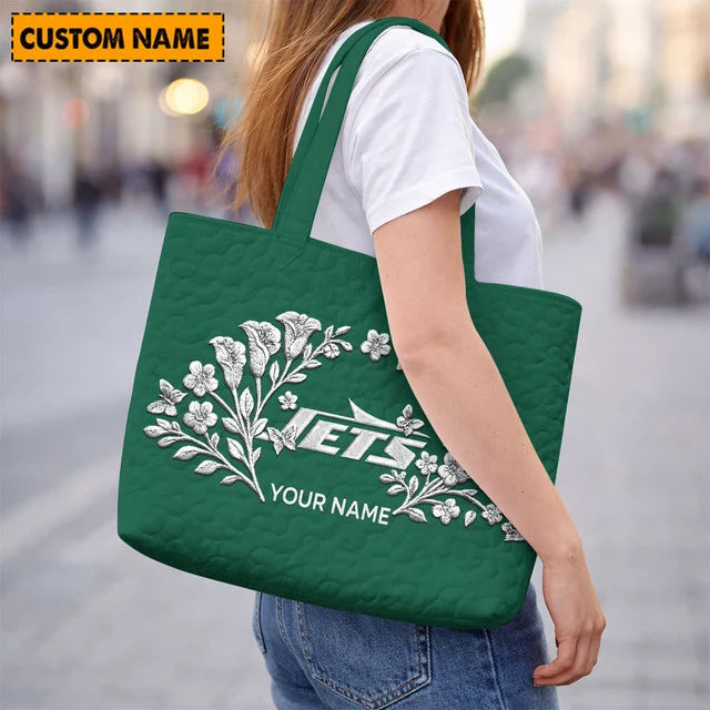 ELITE EDITION - NEW CUSTOMIZED NFL25 NYJ NEW YORK JETS QUILTED TOTE BAG