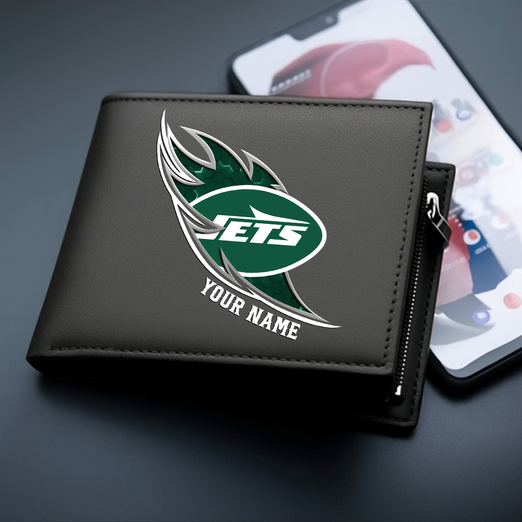 LIMITED EDITION - NEW CUSTOMIZED NFL25 NYJ NEW YORK JETS LEATHER WALLET