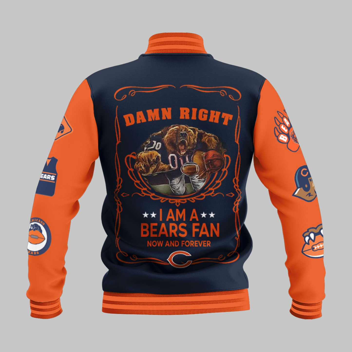 LIMITED EDITION - NEW CUSTOMIZED NFL26 CCB CHICAGO BEARS BASEBALL JACKET
