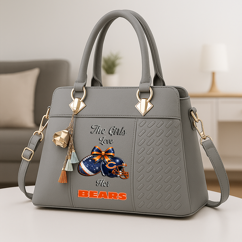 LIMITED EDITION - NEW CUSTOMIZED NFL26 CCB CHICAGO BEARS WOMEN'S ZIP HANDBAG MULTICOLOR