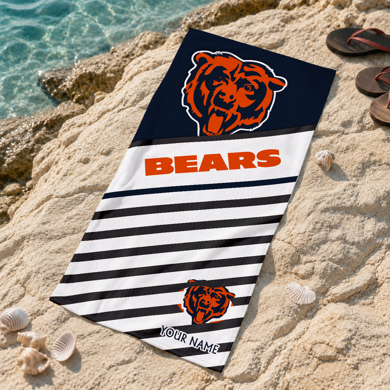EXCLUSIVE EDITION - NEW CUSTOMIZED NFL26 CCB CHICAGO BEARS BEACH TOWEL