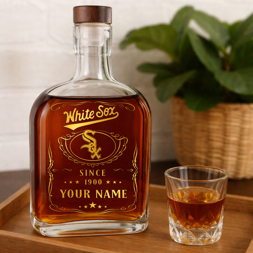 LIMITED EDITION - NEW CUSTOMIZED MLB26 CWS CHICAGO WHITE SOX LUXURY WHISKEY BOTTLE 450ML