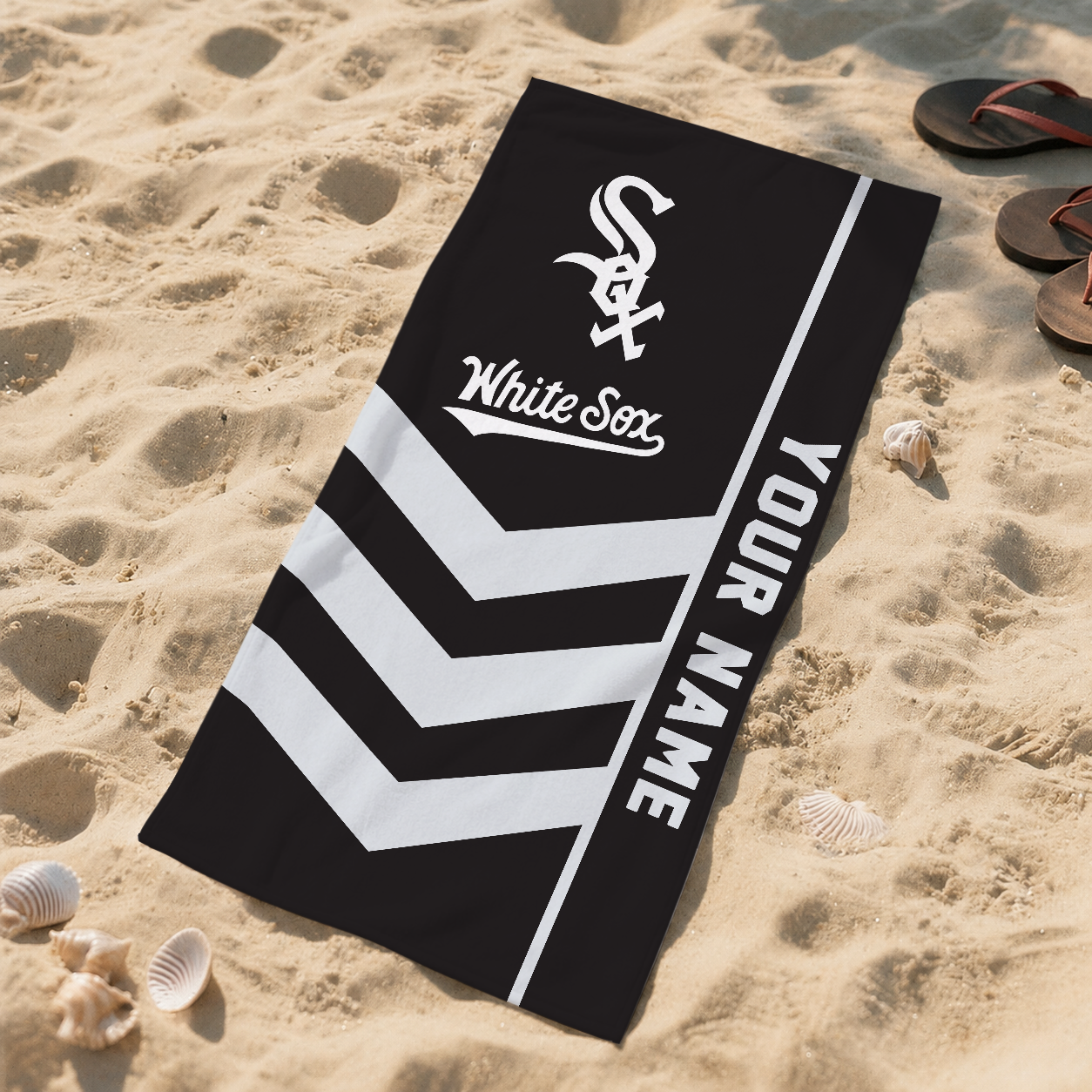 LIMITED EDITION - NEW CUSTOMIZED MLB26 CWS CHICAGO WHITE SOX BEACH TOWEL FOR FAN