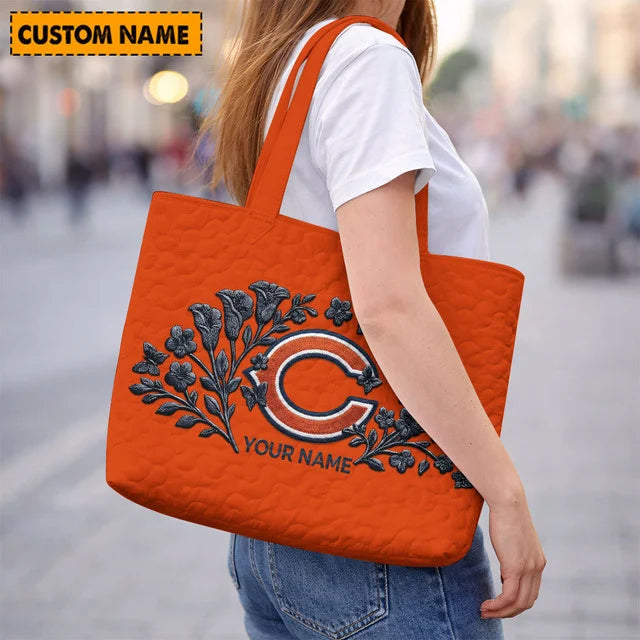ELITE EDITION - NEW CUSTOMIZED NFL26 CCB CHICAGO BEARS QUILTED TOTE BAG