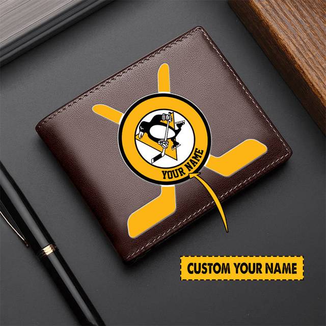 LIMITED EDITION - NEW CUSTOMIZED NHL26 PBP PITTSBURGH PENGUINS LEATHER WALLET
