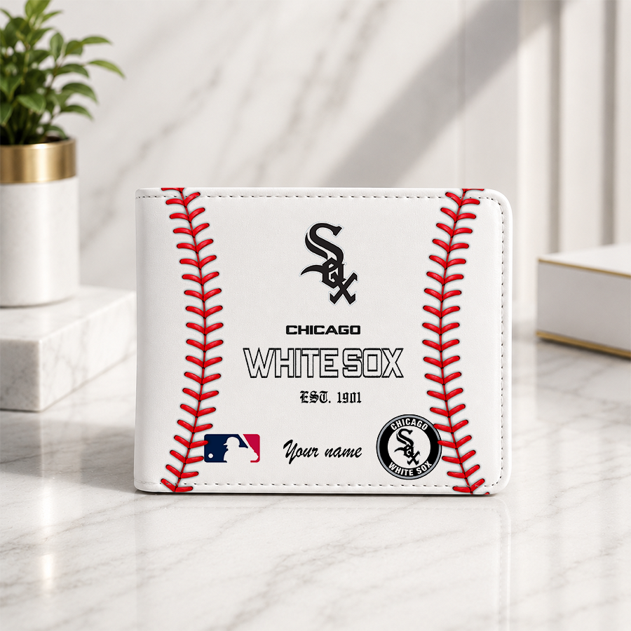 LIMITED EDITION - NEW CUSTOMIZED MLB26 CWS CHICAGO WHITE SOX LEATHER WALLET