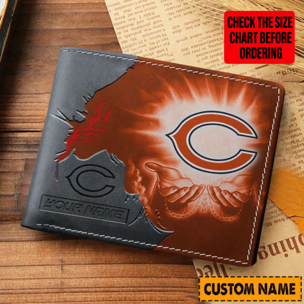 LIMITED EDITION - NEW CUSTOMIZED NFL26 CCB CHICAGO BEARS LEATHER WALLET