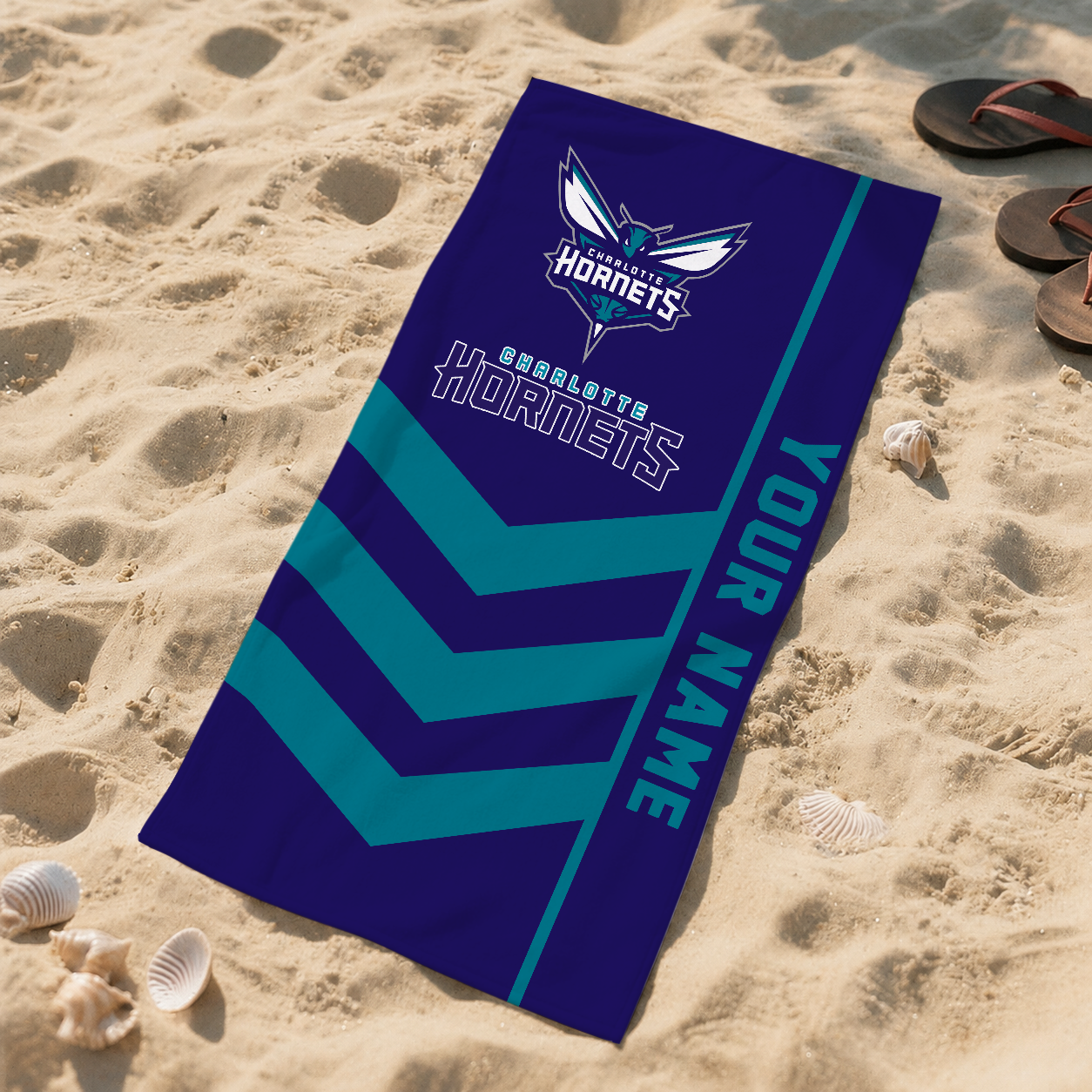 LIMITED EDITION - NEW CUSTOMIZED NBA27 CHO CHARLOTTE HORNETS BEACH TOWEL FOR FAN