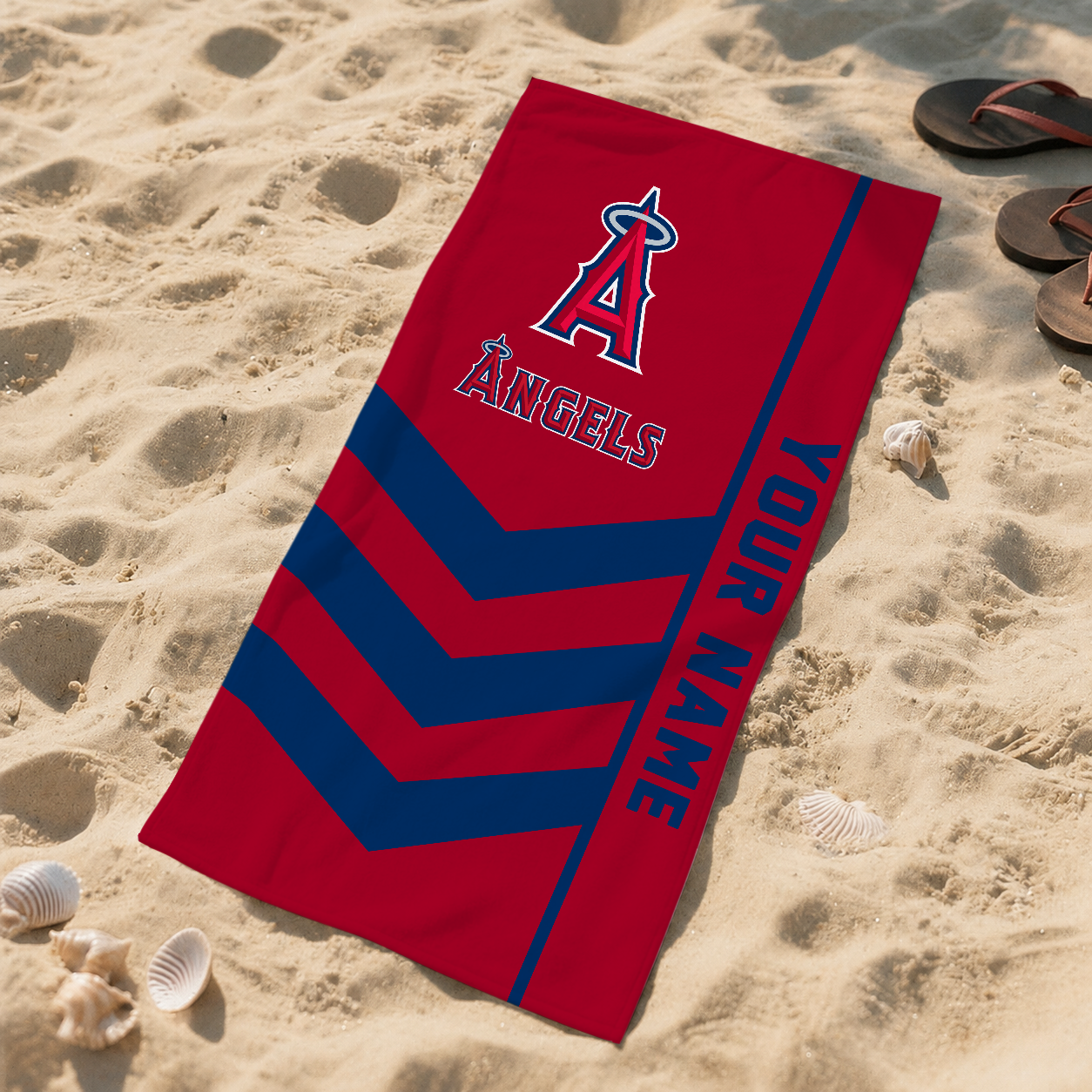 LIMITED EDITION - NEW CUSTOMIZED MLB27 LAA LOS ANGELES ANGELS BEACH TOWEL FOR FAN