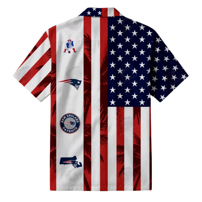 LIMITED EDITION - NEW CUSTOMIZED NFL27 NEP NEW ENGLAND PATRIOTS PATRIOTIC 250 USA HAWAIIAN SHIRT