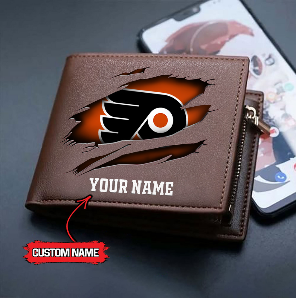 LIMITED EDITION - NEW CUSTOMIZED NHL27 PPF PHILADELPHIA FLYERS LEATHER WALLET
