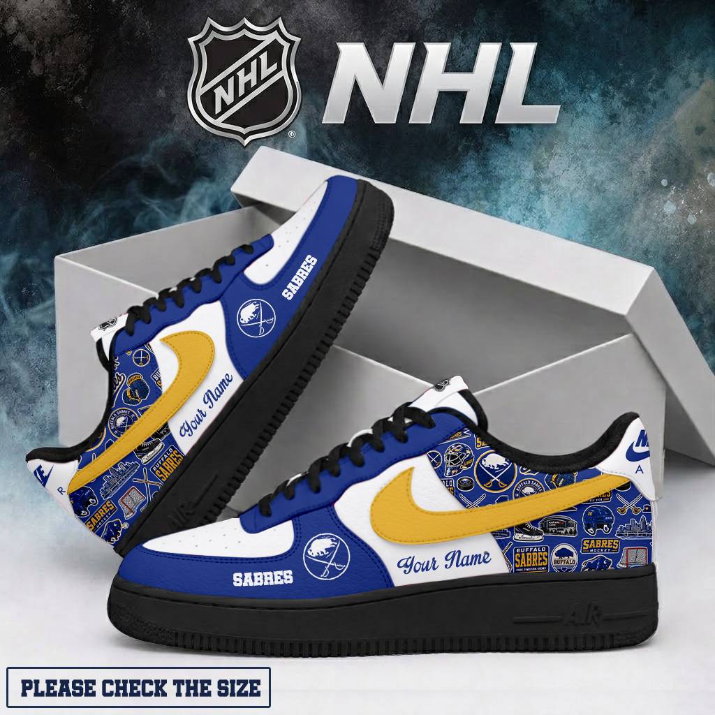 LIMITED EDITION - NEW CUSTOMIZED NHL28 BFS BUFFALO SABRES AF1 SHOES